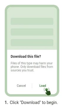 The Linebet app page, first step of the Android install: the browser asks whether to download the APK file
