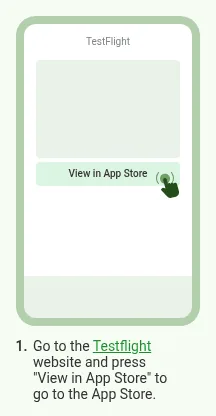 The Linebet app page, first step on iPhone: TestFlight and its View in App Store button